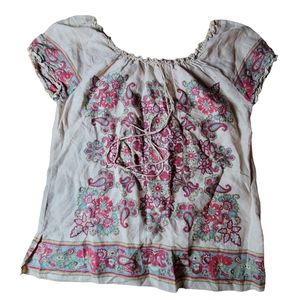 Floral Embroidered Women's Top